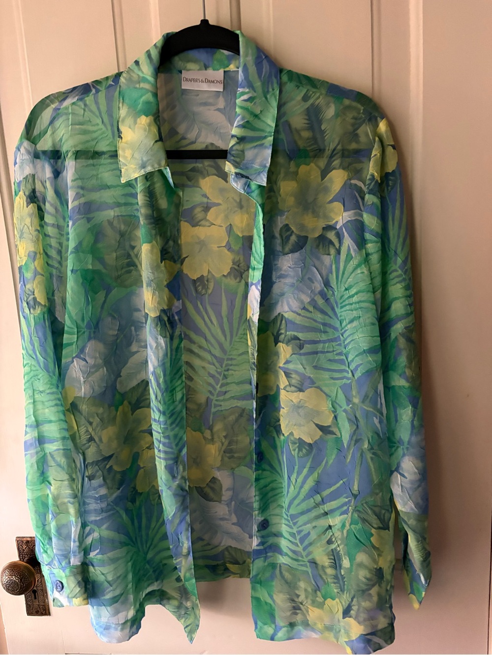 Draper's & Damon's Sheer Tropical Print Blouse with Matching Shell - Picture 5 of 8